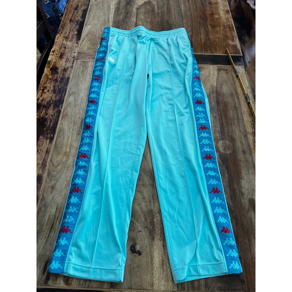 Kappa 222 Banda Dugrot Trackpants Size 2XL Blue/Blue Peacock/Red Elastic Waist - Picture 4 of 9